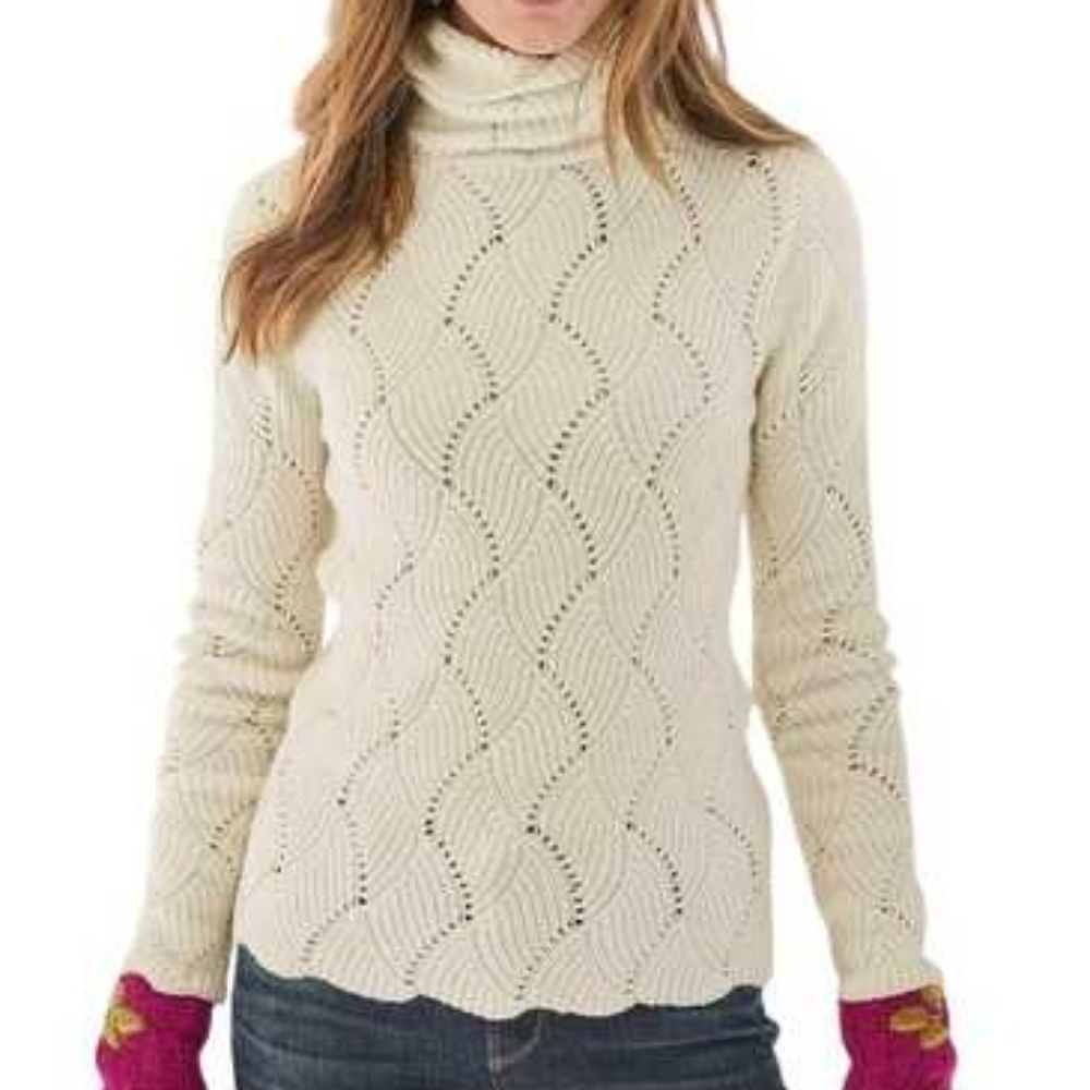 Sundance Champlain Off White Knit Turtleneck Sweater Chunky Size XS